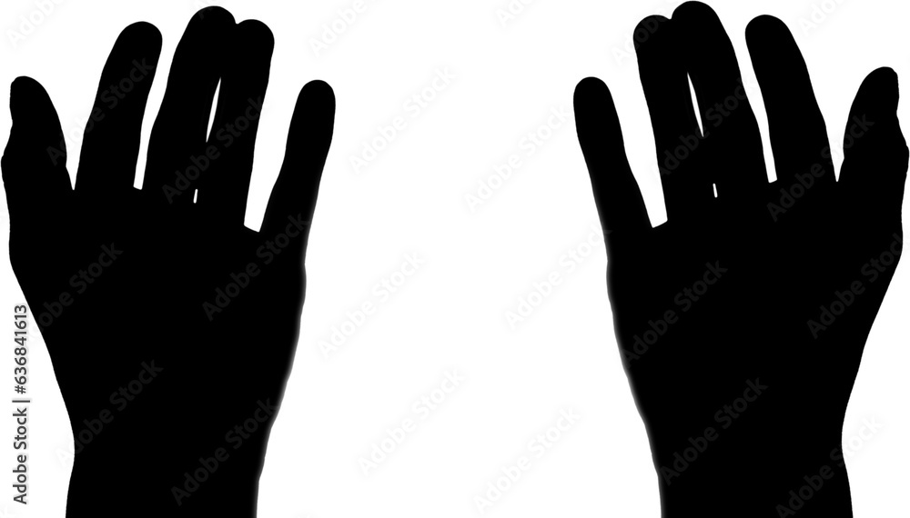 Digital png silhouette illustration of outstretched hands on transparent background Digital png silhouette illustration of outstretched hands on transparent background