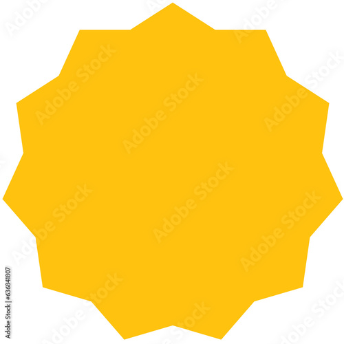 Digital png illustration of blank yellow star shaped roundel on transparent background