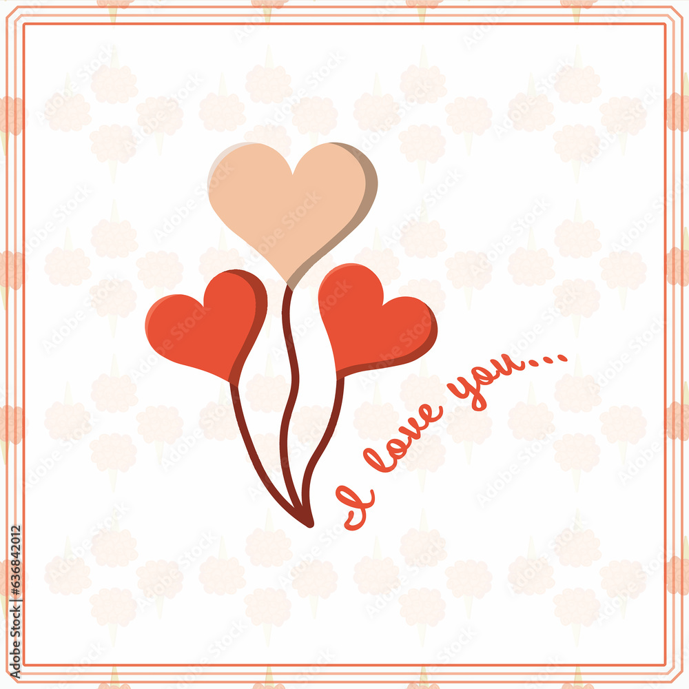 Digital png of i love you text and red and pink heart flowers in frame on transparent background