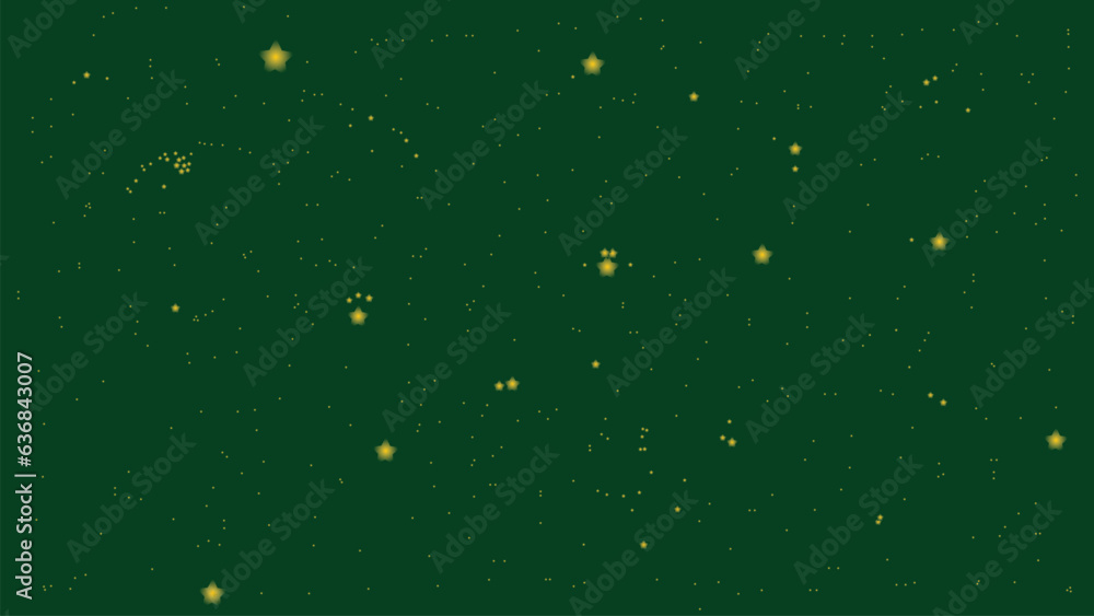 Abstract star background in dark green color. You can use this creative background as a Christmas banner or party banner.