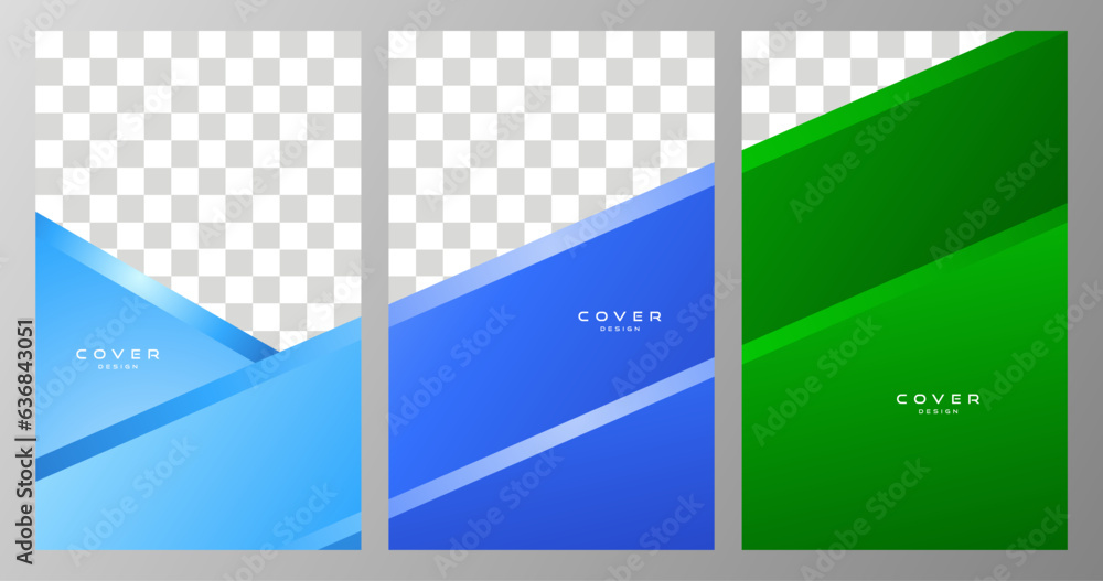 set of poster, flyer and cover abstract geometric gradient background with copy space area