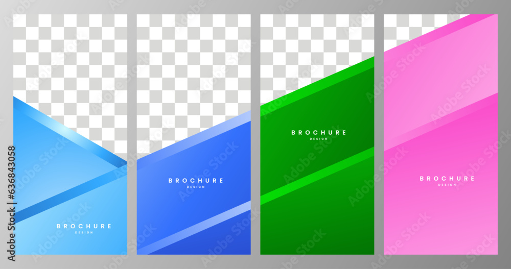 set of brochures abstract geometric gradient background with copy space area