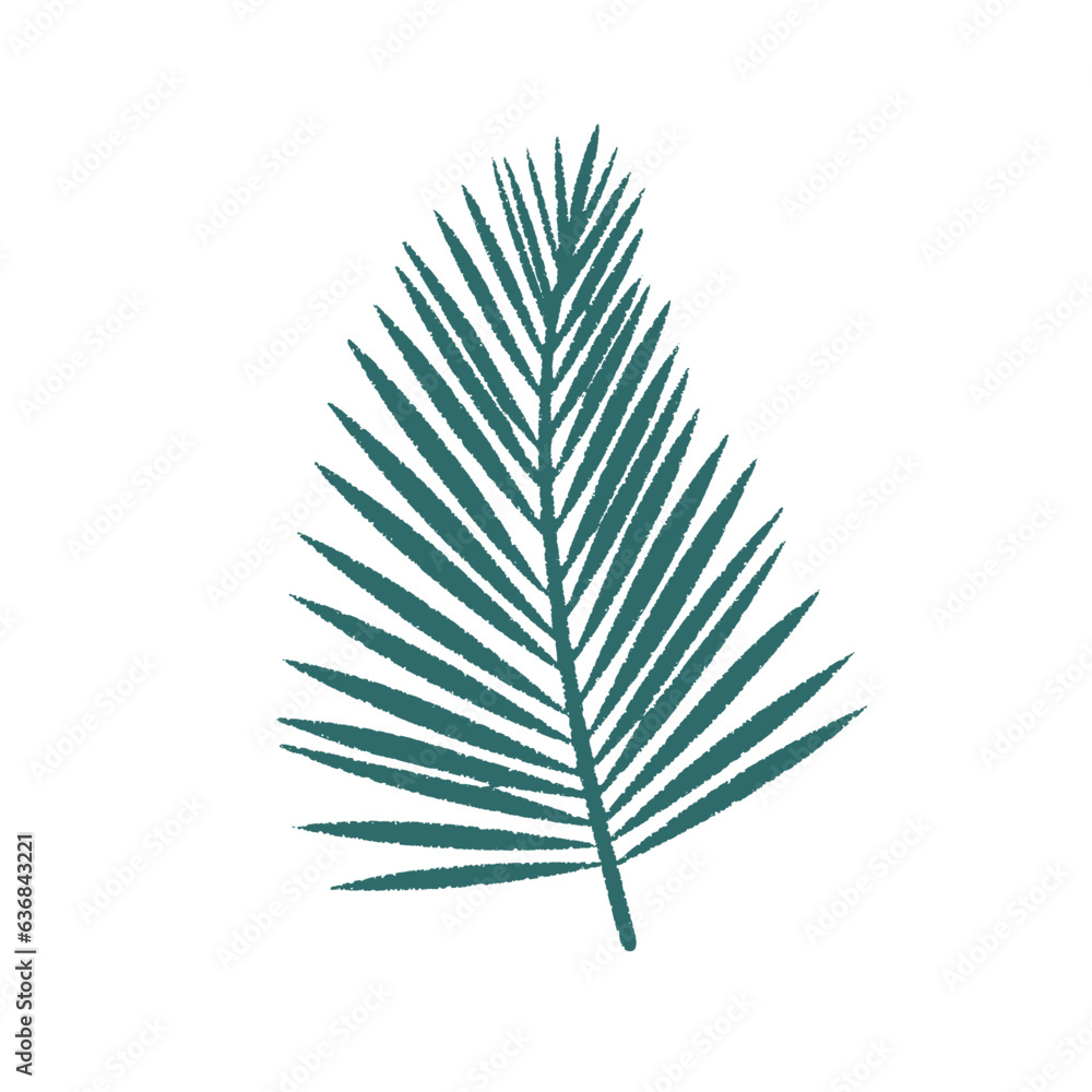 Fototapeta premium Green Tropical Leaves Vector Art Icon Artwork