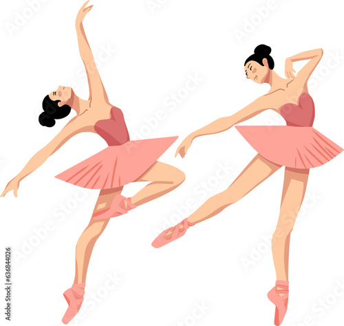 Illustration vector graphic of ballet dancer in pink ballet dress. fit for dance studio promotions  art and culture websites  printed materials  dance school  social media post