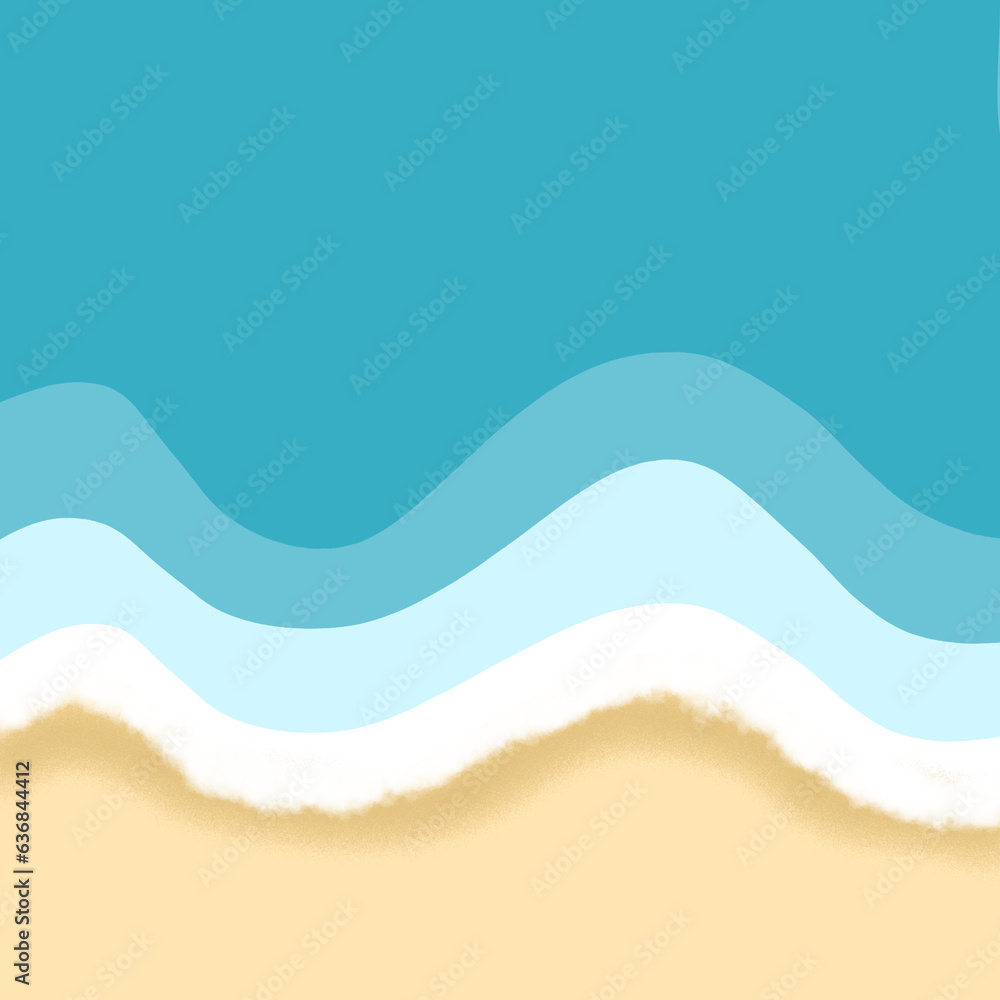 Summer Sea Beach Landscape Top View Graphic Wallpaper Background