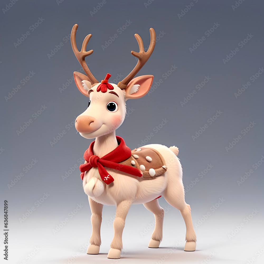Cartoon reindeer clipart christmas Animation style with dark blue background. Cartoon reindeer clipart christmas Animation style with dark blue background.