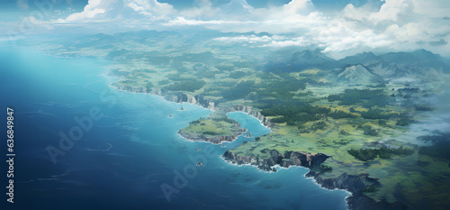 aerial sea landscape ai generative © lemya