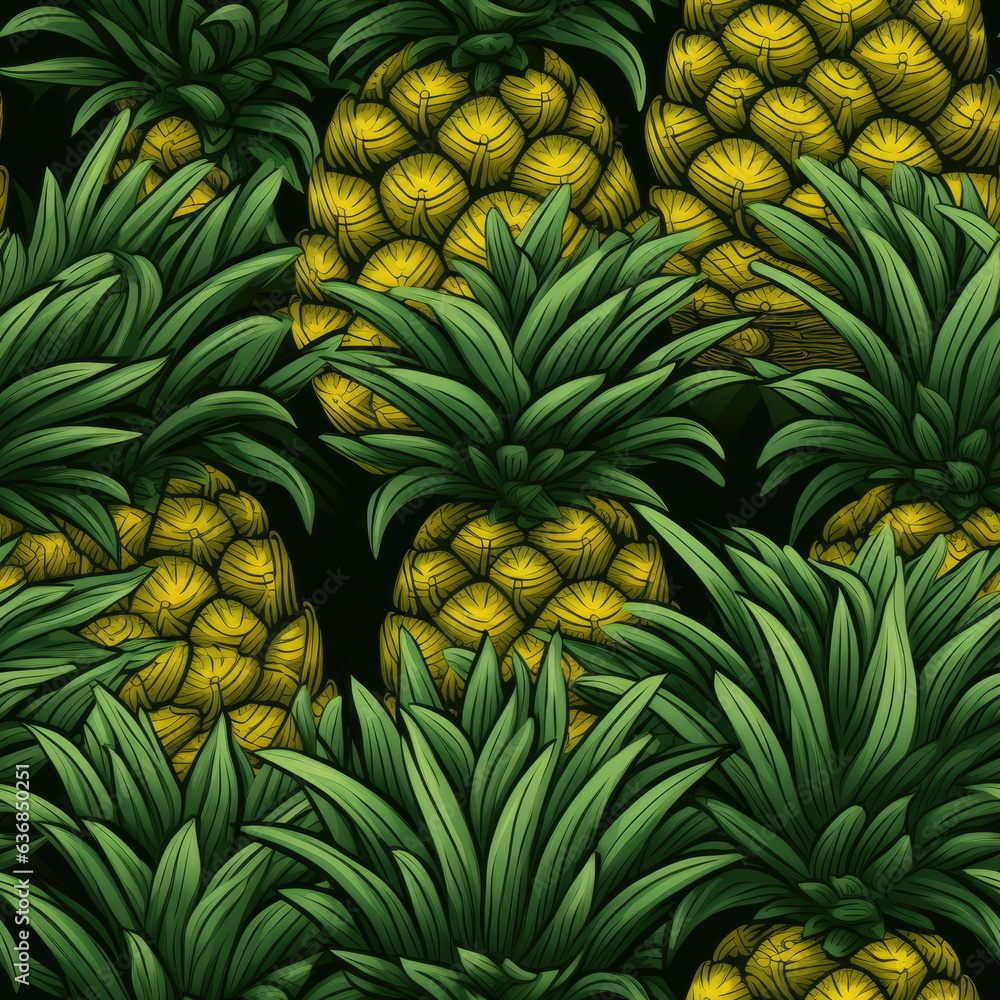 Fototapeta premium Seamless Pattern of Pineapple