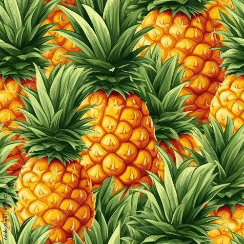 Seamless Pattern of Pineapple