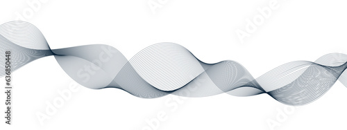 Abstract wavy white and grey curved lines on transparent background. Frequency sound wave lines and technology background, Design for brochure, flyer, banner, template, wallpaper, business wave curve