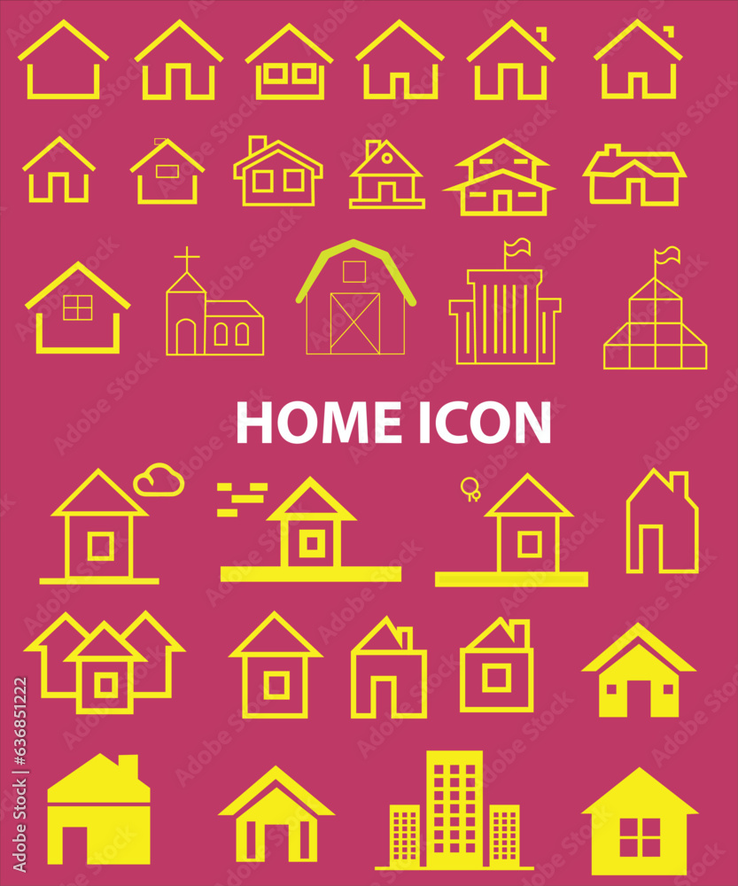 Set of thin line icons of homes and real estate. Outline symbol collection. Editable vector stroke. 256x256 Pixel Perfect scalable to 128px, 64px...
