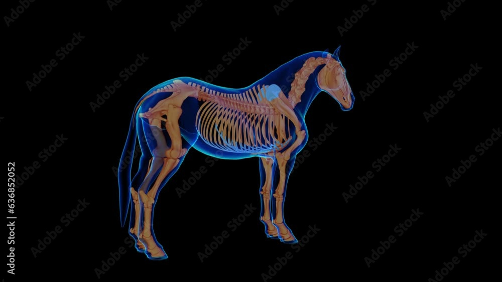 horse skeleton anatomy for medical concept 3D rendering horse skeleton anatomy for medical concept 3D rendering