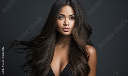 Photo of a woman with long hair posing for a picture