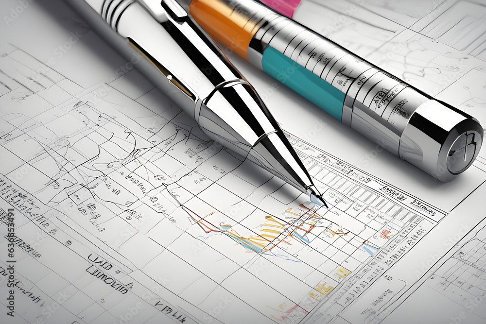 Depiction of business and learning: illustrated diagrams and drawing tools Depiction of business and learning: illustrated diagrams and drawing tools