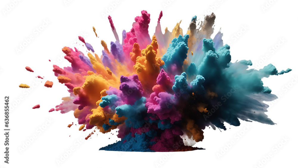 colorful watercolor splashes transparent background