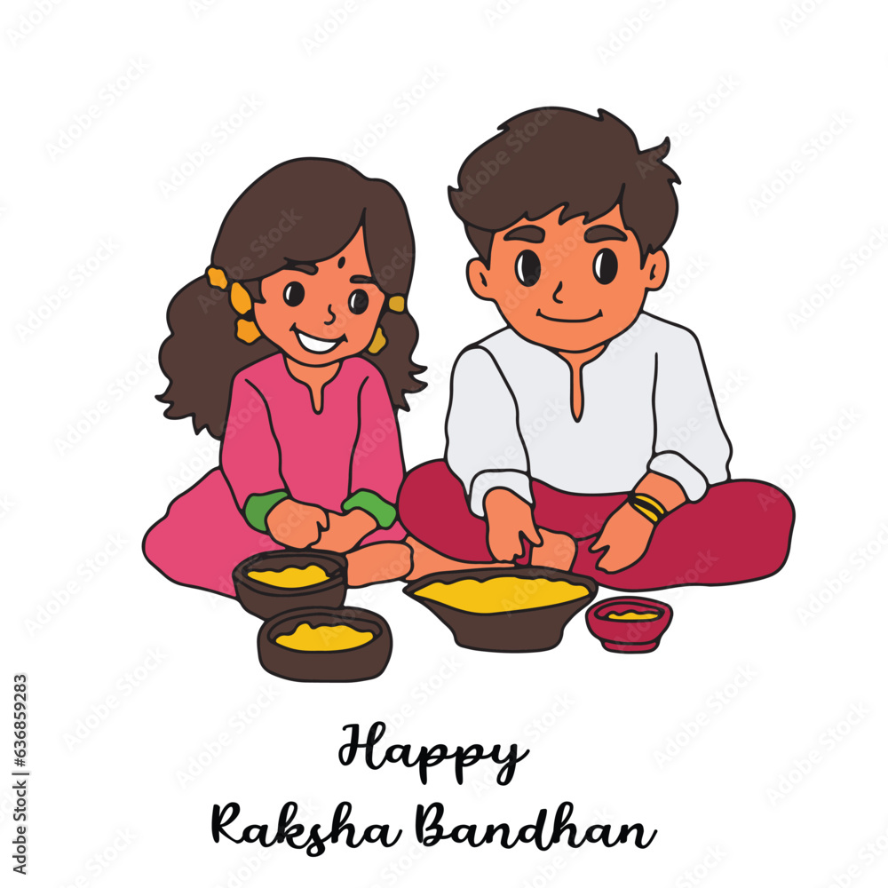 Happy Raksha Bandhan Greeting Cards
Celebration Concept with
Doodle Style Illustration of
Sister to Her Brother on Abstract Background. Happy Raksha Bandhan Greeting Cards
Celebration Concept with
Doodle Style Illustration of
Sister to Her Brother on Abstract Background.
