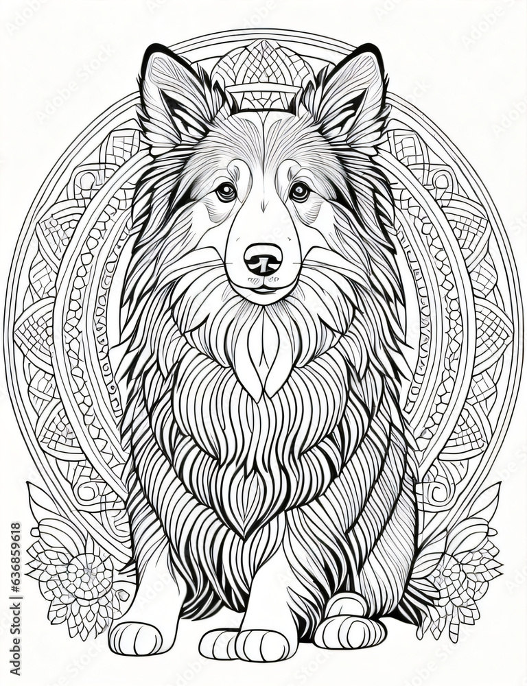 sheltie Dog Breed Coloring Pages for Relaxation. Coloring Pages for
