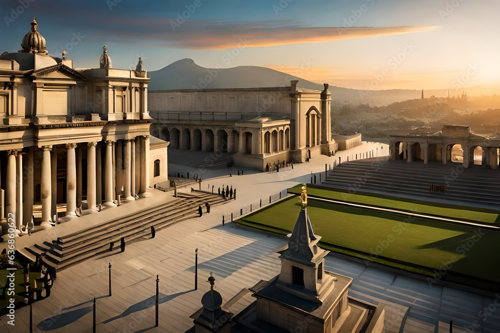 Fototapeta premium historically accurate and realistic visualization of an ancient city 