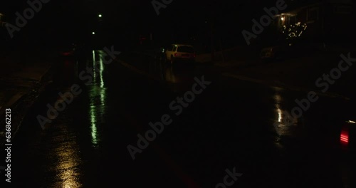 Cars driving in the rain at night 11