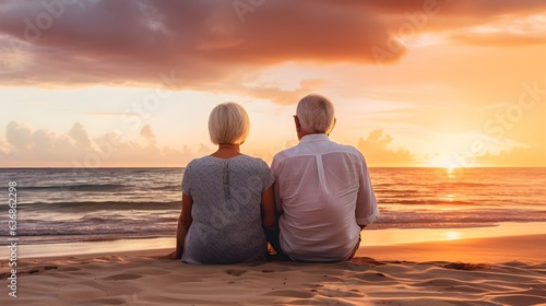 Entspannung im Ruhestand: Senioren paar am Strand
