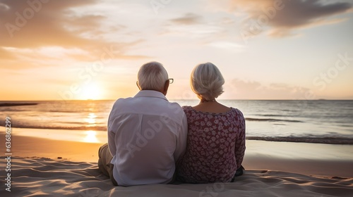 Entspannung im Ruhestand: Senioren paar am Strand photo