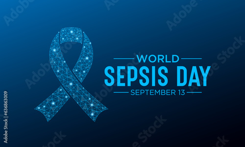 World Sepsis day is observed every year on September 13. Low poly style design. Vector template for banner, greeting card, poster with geometric background. Isolated vector illustration.
