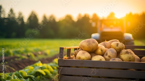 Kartoffeln in der Holzkiste: Eine Ernte voller Geschmack photo