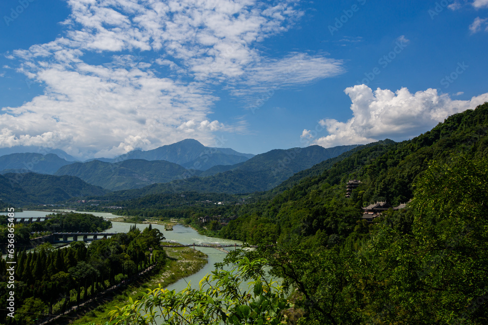 view of the lake, Dujiangyan chengdu