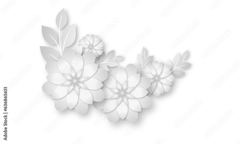 Vector spring flower in paper style on white background Vector spring flower in paper style on white background