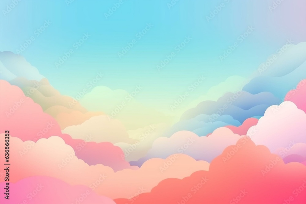 Colorful happy sky background with soft pastel gradient for wedding card or presentation. Generative AI