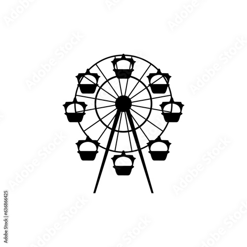 Vector giant observation wheel icon amusement park ride