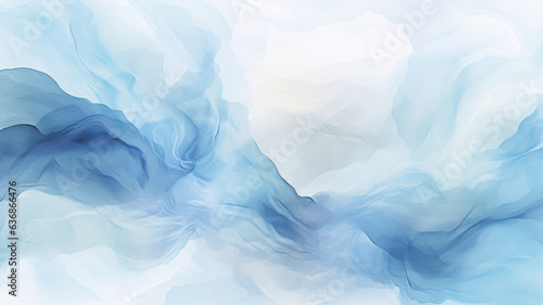 Watercolor Background: Soft and Pale Blue and White © kamonobubu