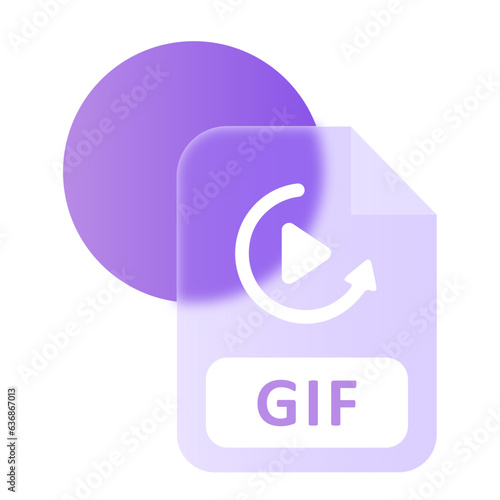 GIF File Formats Glassmorphism UI Icon Sign and Symbol Design Illustrator Png Svg	