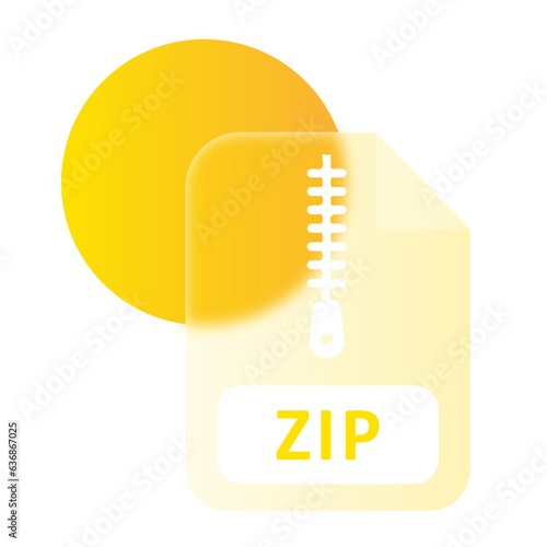 ZIP File Formats Glassmorphism UI Icon Sign and Symbol Design Illustrator Png Svg	