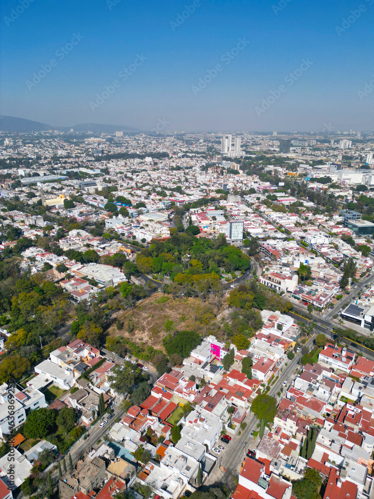 Vertical Perspective: Aerial Image of Chapalita Roundabout in Guadalajara