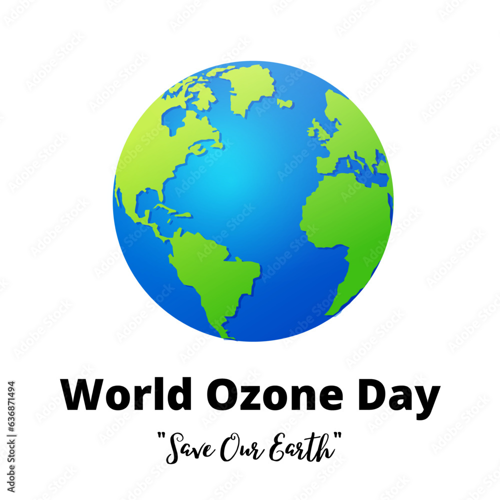 World Ozone Day creative concept with white Backgound. Its Applicable for Poster design.