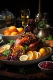 Mouthwatering close up shot of Thanksgiving food, appetizing, food photography, soft lighting, afternoon, festive photograph, warm mood