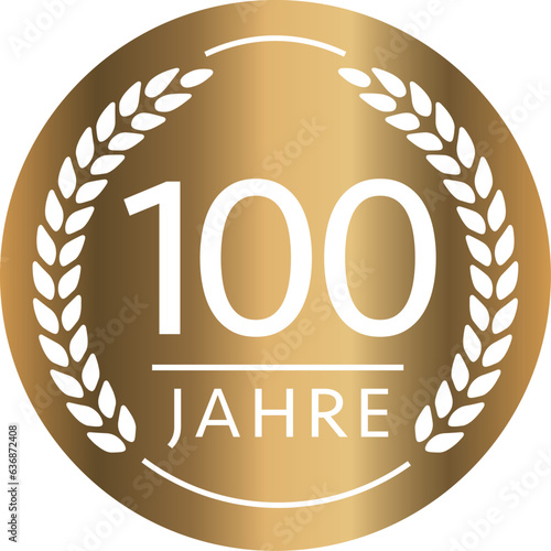 Button 100 Jahre Gold