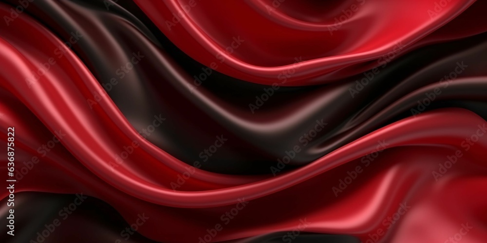 Red Maroon Silk Background. Satin Fabric