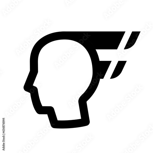 Energy and power of mindset icon. The situation of thinking. Development yourself. 