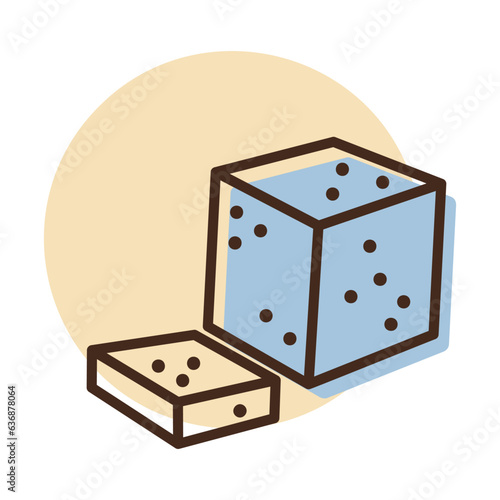 Feta cheese cubes vector icon