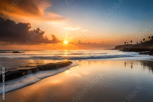 sunset on the beach