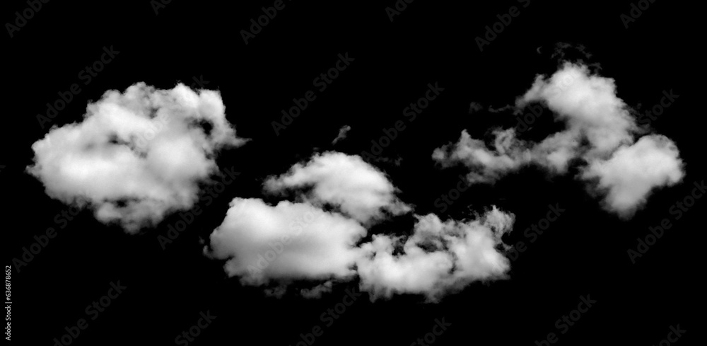Set of white clouds or smog for design isolated on a black background.
Set of white clouds or smog for design isolated on a black background.