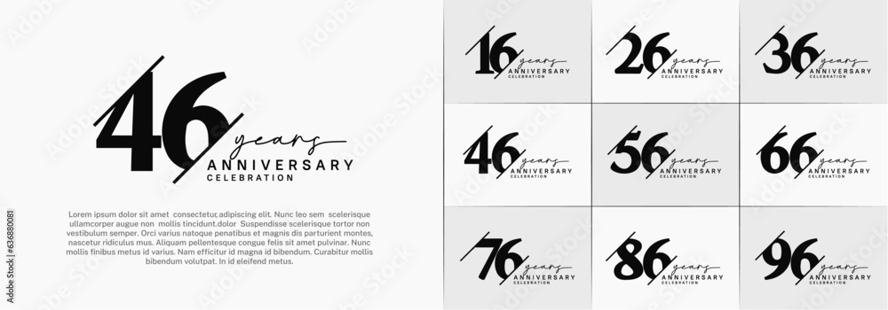 set of anniversary logo with black color can be use for celebration set of anniversary logo with black color can be use for celebration