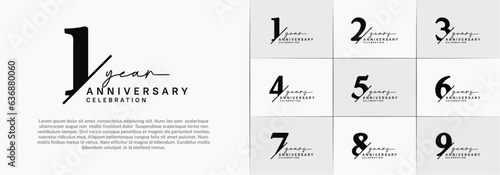 set of anniversary logo with black color can be use for celebration
