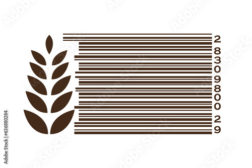 brown Cereals, ecology BARCODE, Isolated on background, vector ILLUSTRATION