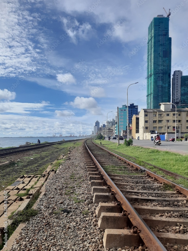 Fototapeta premium railroad tracks in the distance