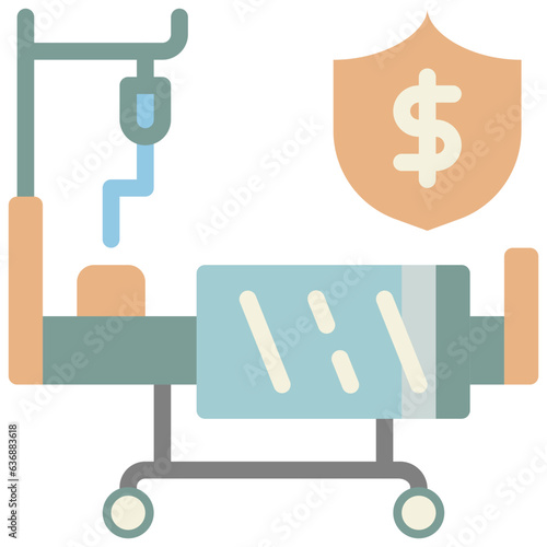 medical coverage flat style icons