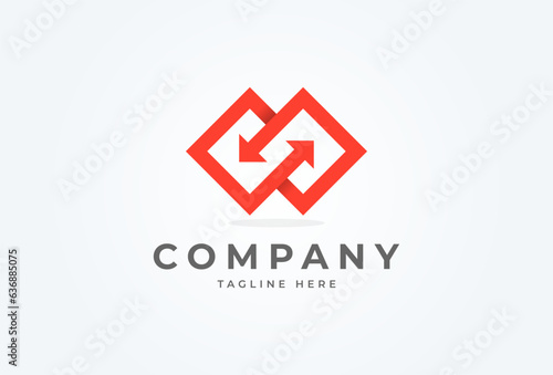 Logistic Logo. arrow with infinity icon combination. flat design logo template element. vector illustration