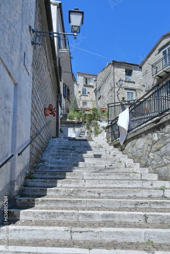 A characteristic street of Castiglione Messer Marino  a medieval village in the Abruzzo region  Italy.